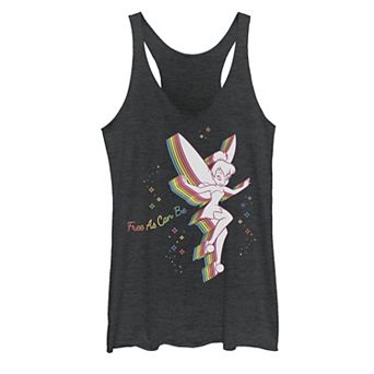 Juniors' Disney's Peter Pan Tinkerbell Rainbow Free As Can Be Graphic Tank Top
