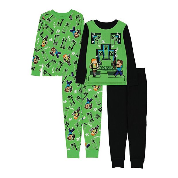 Boys 6 12 Minecraft Top Pants Pajama Set