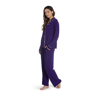 Women's Lilac+London Long Sleeve Pajama Shirt & Pajama Pants Set Women's Lilac+London Long Sleeve Pajama Shirt & Pajama Pants Set