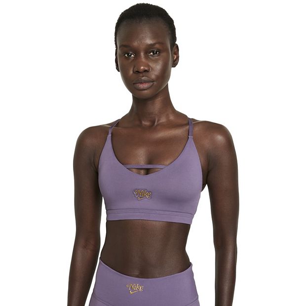 NEW NIKE DRI - FIT INDY LIGHT LIGHT SUPPORT MINIMAL DESIGN SPORTS BRA - L