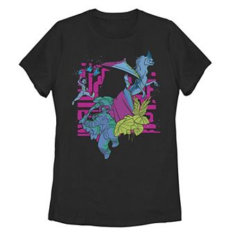 Juniors' Disney's Raya & The Last Dragon Neon Group Shot Graphic Tee