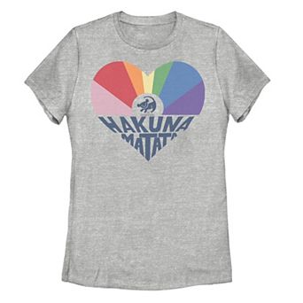 Juniors' Disney's The Lion King Simba Hakuna Matata Heart Graphic Tee