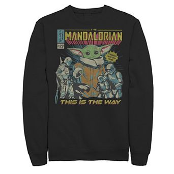 Men's Star Wars: The Mandalorian Group Shot Comic Cover Doodle Sweatshirt