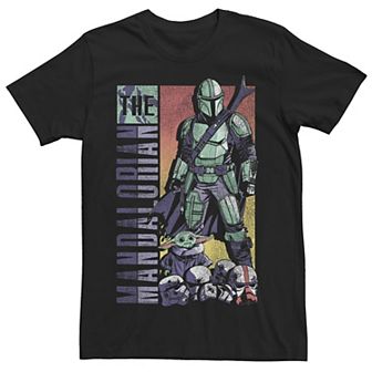 Men's Star Wars: The Mandalorian & The Child Comic Cover Pop Tee