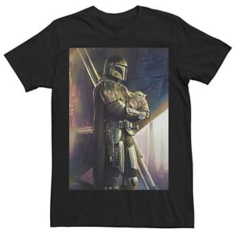 Men's Star Wars: The Mandalorian The Child and Mandalorian Poster Tee