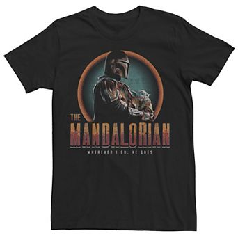 Men's Star Wars: The Mandalorian Wherever I Go He Goes Portrait Tee