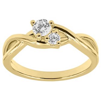 Together As One 10k Gold 1/3 Carat T.W. IGI Certified Diamond Infinity Promise Ring