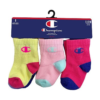 Baby / Toddler Girl Champion 6 Pack Logo Crew Socks