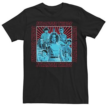 Men's Stranger Things Group Shot Groovy Box Up Tee