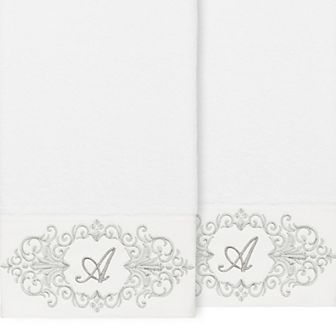 Linum Home Textiles Turkish Cotton Monica 2 pc Embellished Bath Towel Set