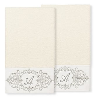 Linum Home Textiles Turkish Cotton Monica 2 pc Embellished Bath Towel Set