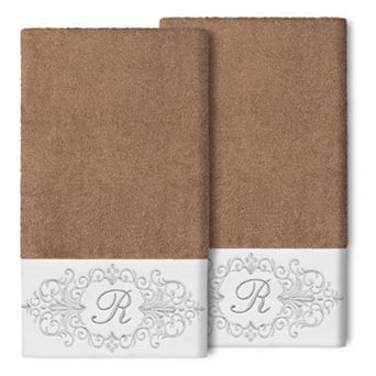 Linum Home Textiles Turkish Cotton Monica 2 pc Embellished Bath Towel Set