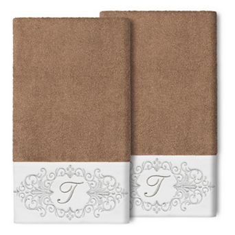 Linum Home Textiles Turkish Cotton Monica 2 pc Embellished Bath Towel Set