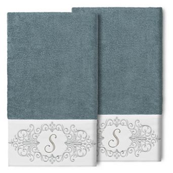 Linum Home Textiles Turkish Cotton Monica 2-packEmbellished Bath Towel Set