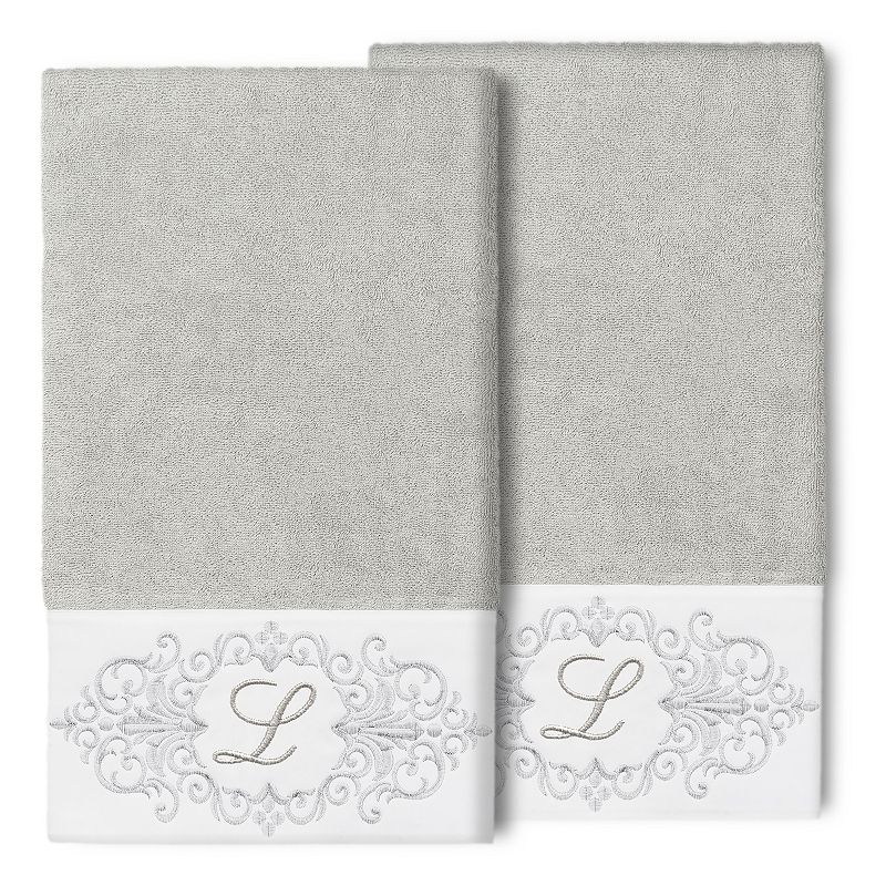 Linum Home Textiles Monica Silver Embellished 2-pc. Bath Towel Set, One Size, Gray