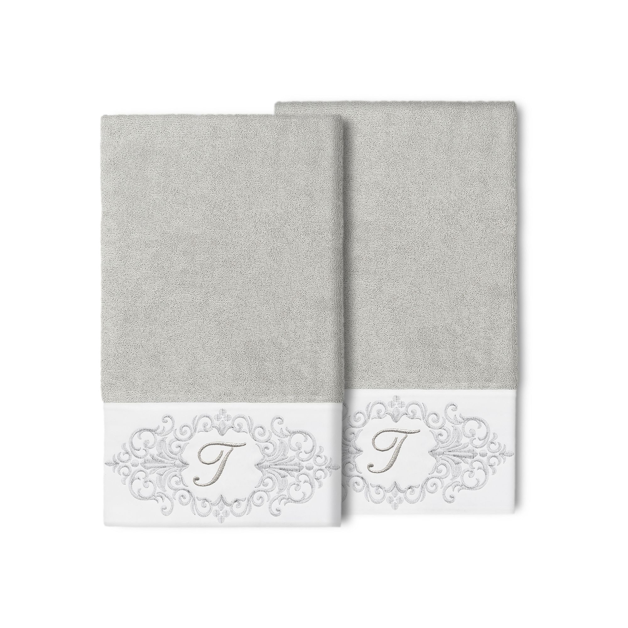 Linum Home Textiles Turkish Cotton Monica 2-piece Embellished Bath Towel Se
