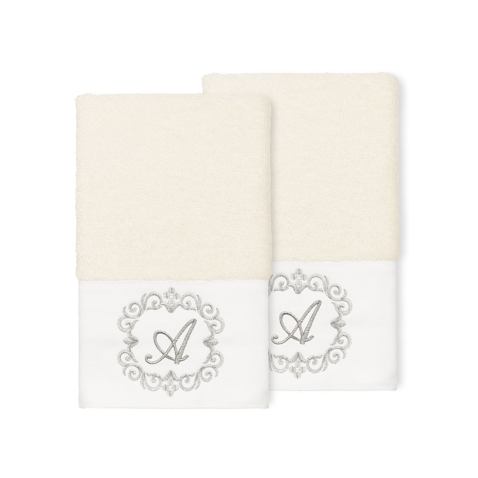 Linum Home Textiles Turkish Cotton Monica 2-piece Embellished Hand Towel Se