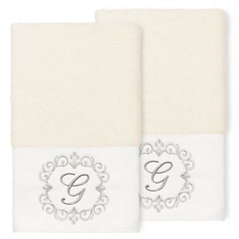 Linum Home Textiles Turkish Cotton Monica 2 pc Embellished Hand Towel Set