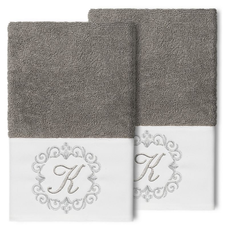 Linum Home Textiles Monica Silver 2-pc. Embellished Hand Towel, One Size, Gray