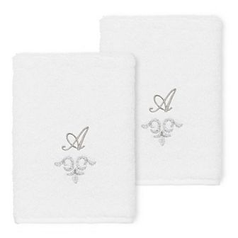 Linum Home Textiles Turkish Cotton Monica 2 pc Embellished Washcloth Set