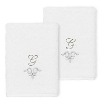 Linum Home Textiles Turkish Cotton Monica 2 pc Embellished Washcloth Set
