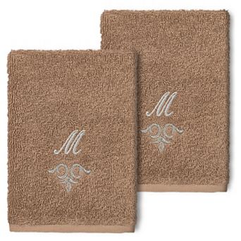 Linum Home Textiles Turkish Cotton Monica 2 pc Embellished Washcloth Set