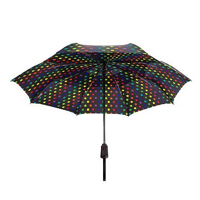 ShedRain Vortex Vented Auto Open & Close Compact Rainbow Dot Umbrella