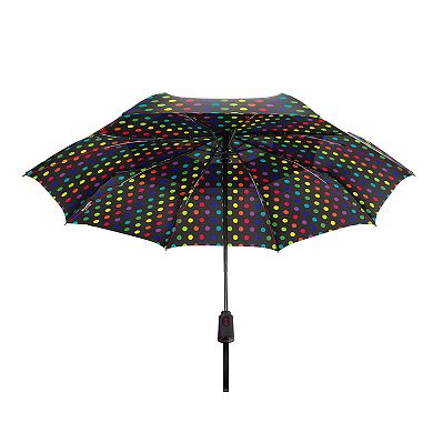 ShedRain Vortex Vented Auto Open & Close Compact Rainbow Dot Umbrella