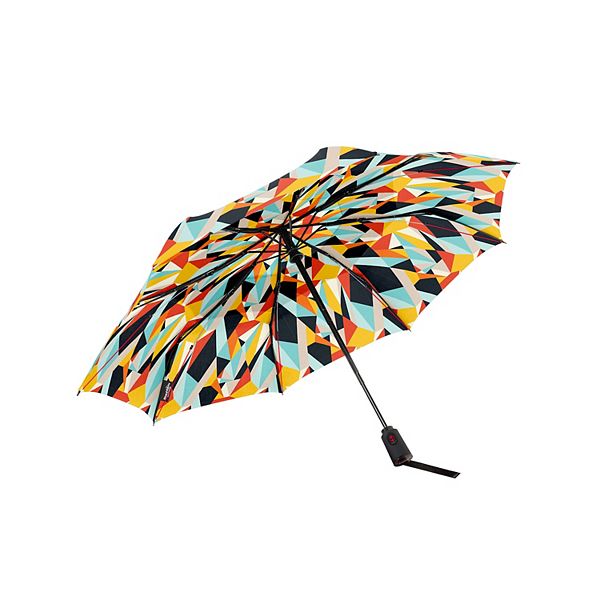 ShedRain Vortex Vented Auto Open & Close Compact Rainbow Dot Umbrella