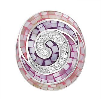 Sterling Silver Mother-of-Pearl Mosaic Ring