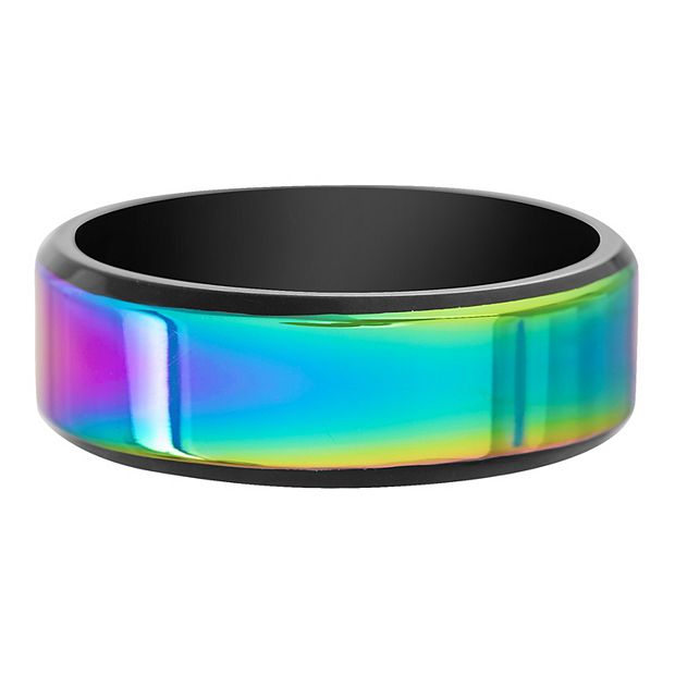 Men's Stainless Steel Rainbow Ring