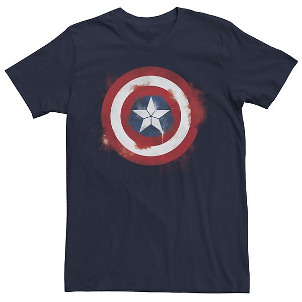 Big & Tall Marvel Avengers Endgame Spray Paint Captain America Logo Tee