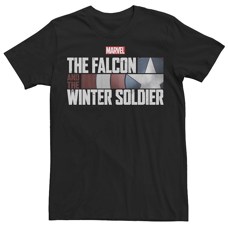 (3X-Large) Big & Tall Marvel The Falcon And The Winter Soldier Shield Logo Tee, Men's, Size: 3XL, Black