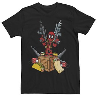 Big & Tall Marvel Deadpool Weapons and Food Tee
