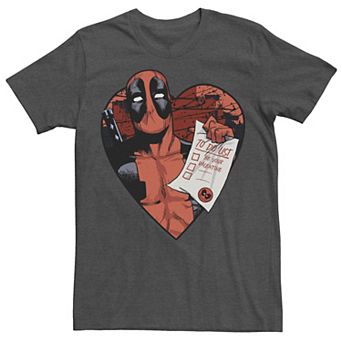 Big & Tall Marvel Deadpool To Do List You Valentine's Tee