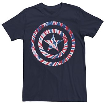 Big & Tall Marvel Captain America Tye Dye Shield Symbol Tee