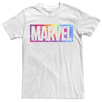 Big & Tall Marvel Tie Dye Box Logo Typo Tee