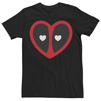 Big & Tall Marvel Deadpool Heart Mask Valentine's Day Tee