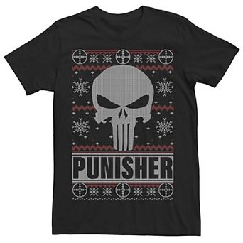 Big & Tall Marvel Punisher Skull Ugly Christmas Tee