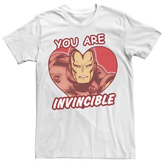 Big & Tall Marvel Iron Man Invincible Heart Valentines Day Comic Tee