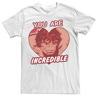 Big & Tall Marvel Hulk Invincible Heart Valentines Day Comic Tee
