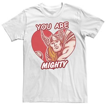 Big & Tall Marvel Thor Mighty Heart Valentines Day Comic Tee