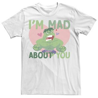 Big & Tall Marvel Hulk I'm Mad About You Valentine Card Tee