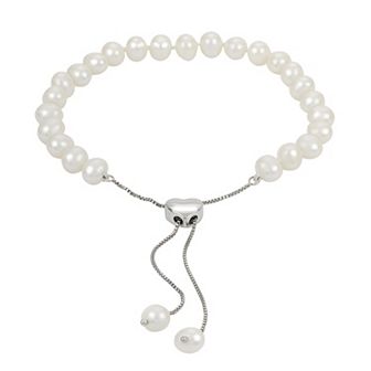 PearLustre by Imperial Sterling Silver Freshwater Cultured Pearl Bolo Bracelet