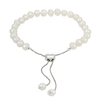 PearLustre by Imperial Sterling Silver Freshwater Cultured Pearl Bolo Bracelet