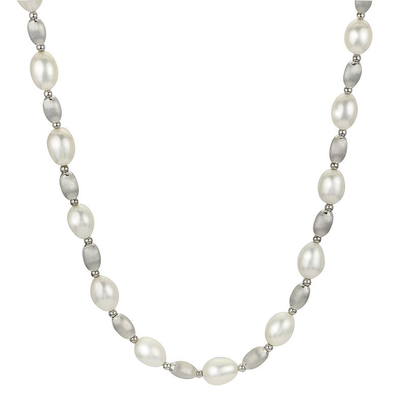 PearLustre by Imperial Sterling Silver Freshwater Cultured Pearl Necklace 