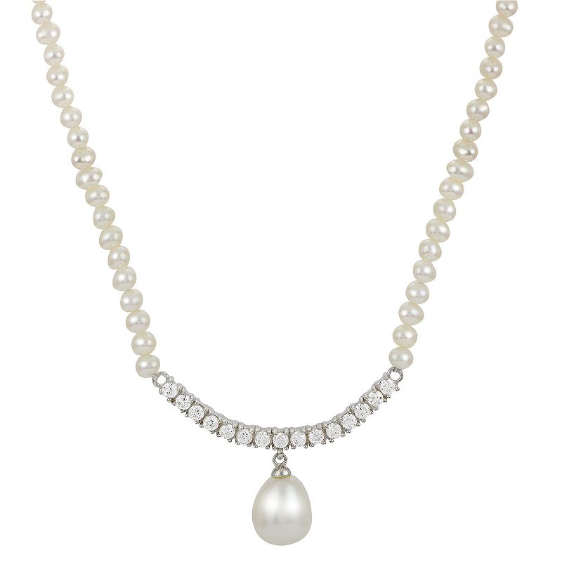 PearLustre by Imperial Sterling Silver Freshwater Cultured Pearl & White T