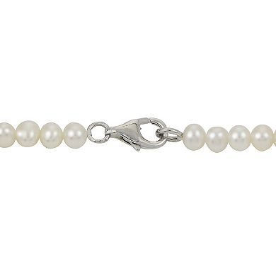 PearLustre by Imperial Sterling Silver Freshwater Cultured Pearl & White Topaz Necklace