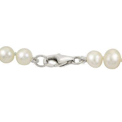 PearLustre by Imperial Sterling Silver Freshwater Cultured Pearl & Champagne Crystal Bead Station Necklace & Drop Earring Set