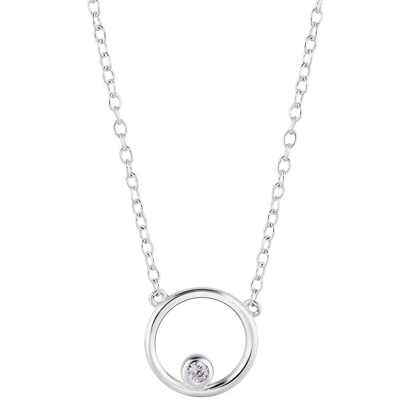 Love This Life Sterling Silver Open Circle Necklace, Womens, Size: 16, 
